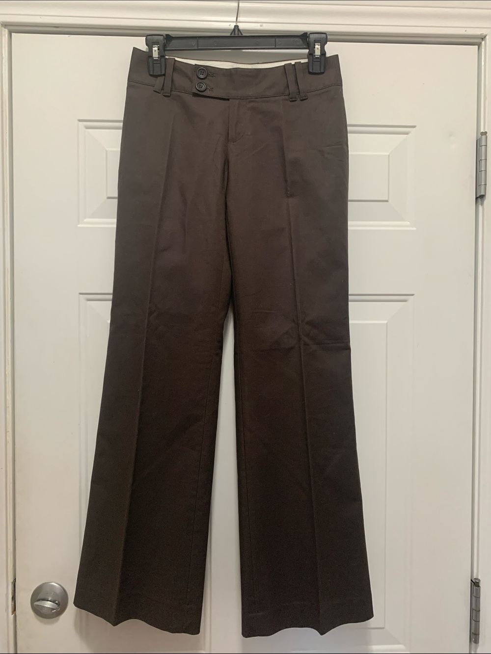 3/$15 Banana Republic Cotton Dark Brown Dress Pants Straight Leg Size 00 Petite